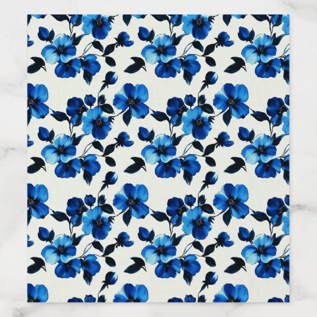 Elegant Blue Floral Envelope Liner (Design)