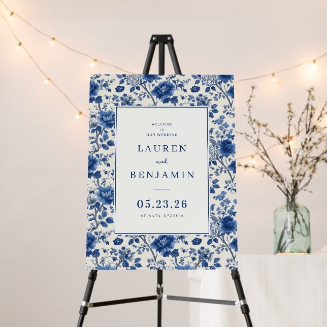 Elegant Blue Floral Foam Board (In Situ (Stand))