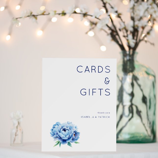 Elegant Blue Floral Foam Board (In Situ (Wedding))