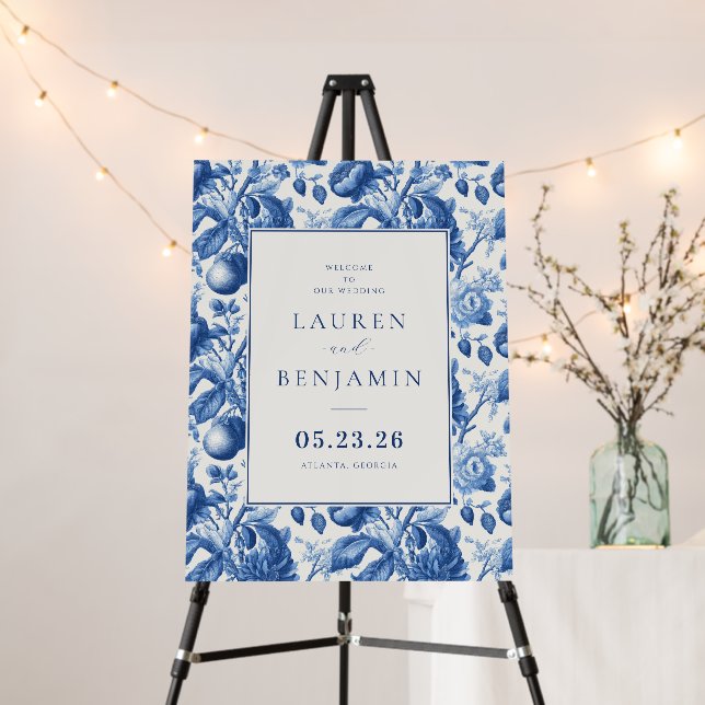 Elegant Blue Floral Foam Board (In Situ (Stand))