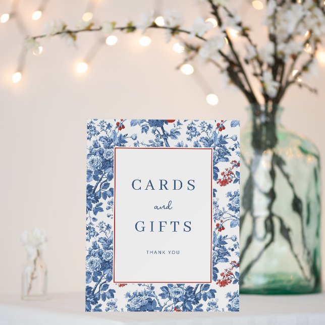 Elegant Blue Floral Gratitude Foam Board (In Situ (Wedding))