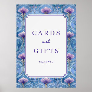 Elegant Blue Floral Gratitude Holder
