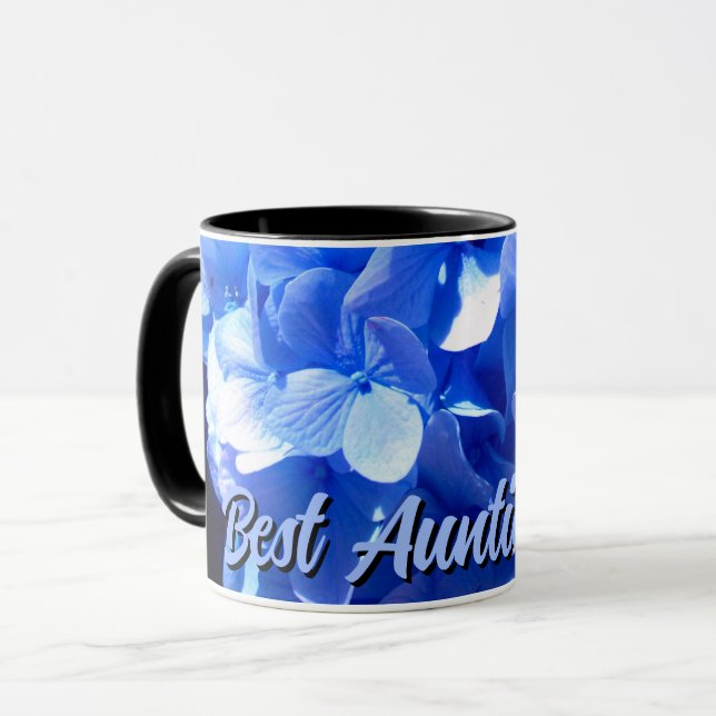 Elegant blue floral hydrangeas Best Aunt Ever Mug (Front Left)