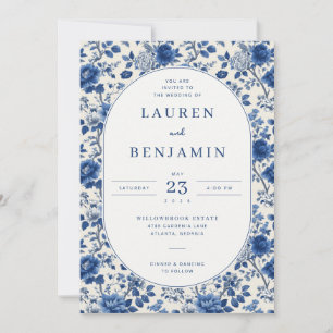 Elegant Blue Floral Invitation