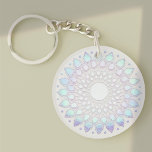 Elegant Blue Floral  Lotus Mandala Keychain<br><div class="desc">Unique artistic design featuring faux foil lotus mandala. Great design for an energy worker,  counselor life coach and more.</div>