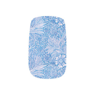 Elegant Blue Floral Minx Nail Art