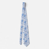 Elegant Blue Floral Neck Tie | Zazzle