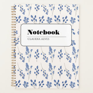 Elegant Blue Floral Notebook