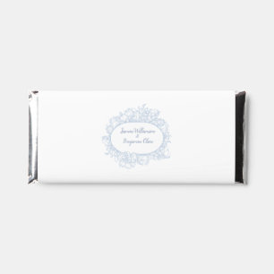 Elegant Blue Floral Open House Wedding Reception I Hershey Bar Favors