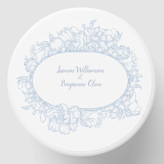 Elegant Blue Floral Open House Wedding Reception I Mini Candle Favors