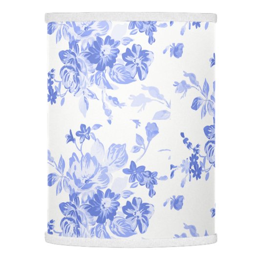 Elegant Blue Floral Pattern Lamp Shade (Left)