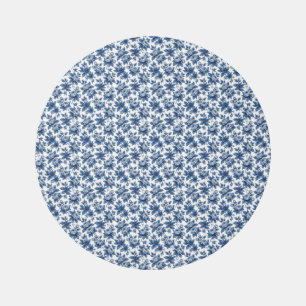 Elegant Blue Floral Pattern Vintage Peonies Outdoor Rug