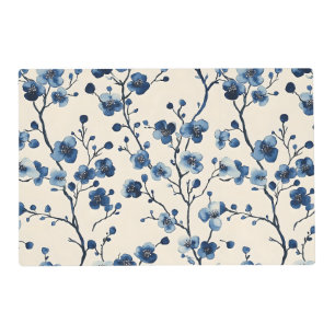 Elegant Blue Floral Placemat