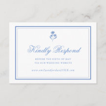 Elegant Blue Floral RSVP Card