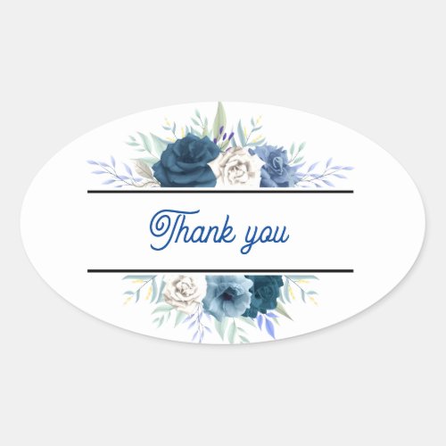 Elegant blue floral Sticker