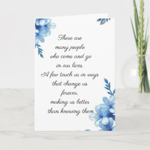 Elegant Blue Floral Sympathy Folded Greeting Card