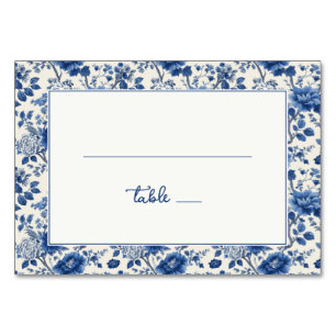 Elegant Blue Floral Table Number