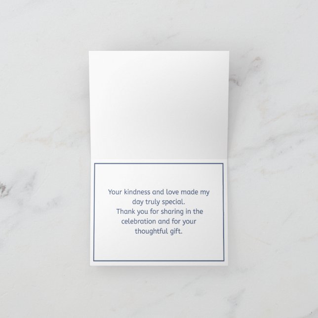 Elegant Blue Floral Thank You Card (Inside)