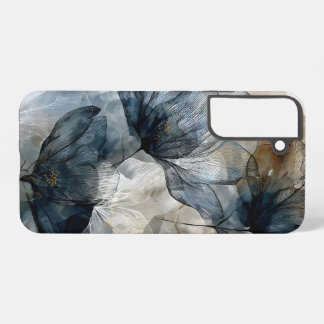 Elegant Blue Floral Watercolor Abstract Art Samsung Galaxy S22+ Case