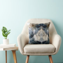 Elegant Blue Floral Watercolor Abstract Throw