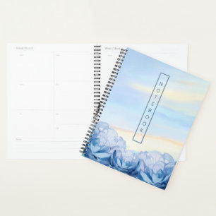 Elegant Blue Floral Watercolor Planner