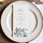 Elegant Blue Floral Watercolor Wedding Menu<br><div class="desc">Elegant Blue Floral Watercolor Wedding</div>