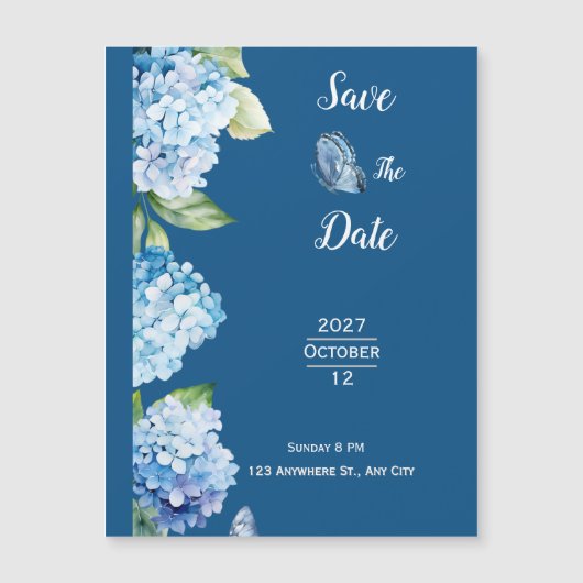 Elegant Blue Floral Wedding (Front)
