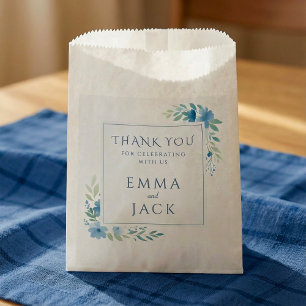 Elegant blue floral wedding gift  favor bag