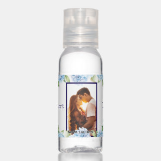 Elegant Blue Floral Wedding  Hand Sanitizer