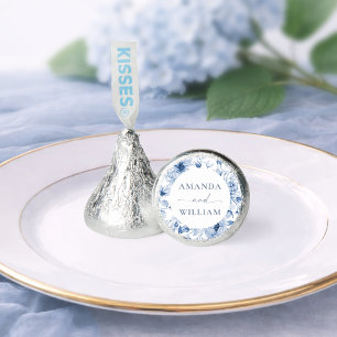 Elegant Blue Floral Wedding Hershey®'s Kisses®