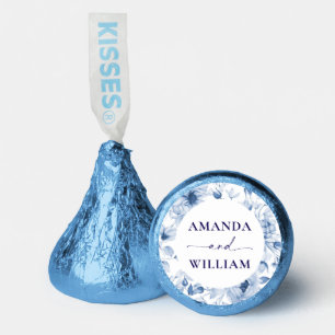 Elegant Blue Floral Wedding Hershey®'s Kisses®