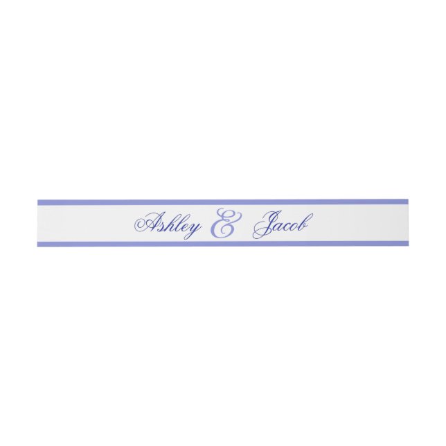 Elegant Blue Floral Wedding Invitation Belly Band (Flat)