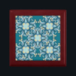 Elegant Blue Floral Wooden Jewelry Keepsake Box<br><div class="desc">Elevate your home décor with this elegant wooden jewelry keepsake box, featuring a stunning floral design in shades of blue and yellow. The intricate floral mandala-inspired pattern is set against a rich teal background, creating a sense of timeless beauty and sophistication. The delicate details in the design make this box...</div>