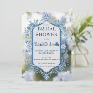 Elegant Blue  Flower chinoiserie bridal shower Save The Date