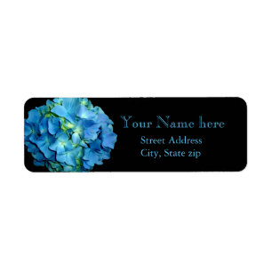 Elegant blue flower floral hydrangea label