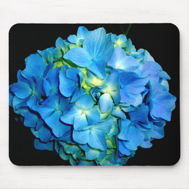 Elegant blue flower floral hydrangea   mouse pad (Front)