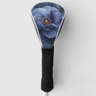 Elegant Blue Flowers Artwork with Intricate Detail Golf Head Cover