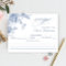 Elegant Blue Flowers Bridal Shower Recipe Card