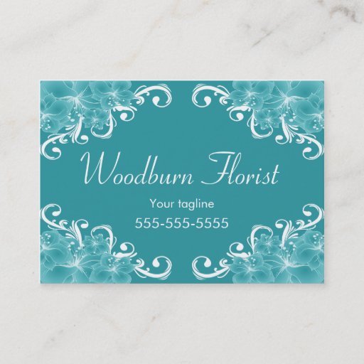 Customizable Elegant Blue Flowers Business Card Template