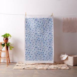 Elegant Blue Flowers Fabric