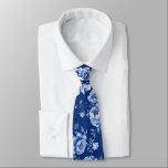 Elegant blue flowers neck tie<br><div class="desc">elegant floral tie</div>