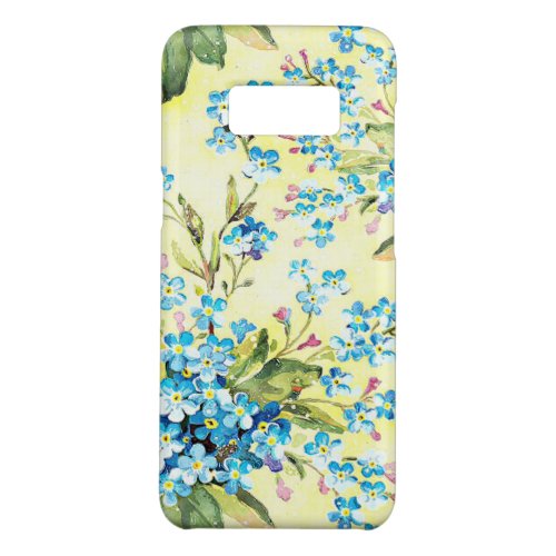 Elegant Blue Forget Me Not Flowers Watercolor Art Case_Mate Samsung Galaxy S8 Case