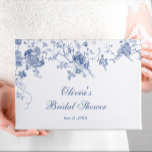 Elegant Blue French Garden Floral Bridal Shower Guest Book<br><div class="desc">For further customization,  please click the "Customize" link and use our design tool to modify this template. The background color and text styles are changeable. 
If you need any customization or matching items,  please contact me.</div>