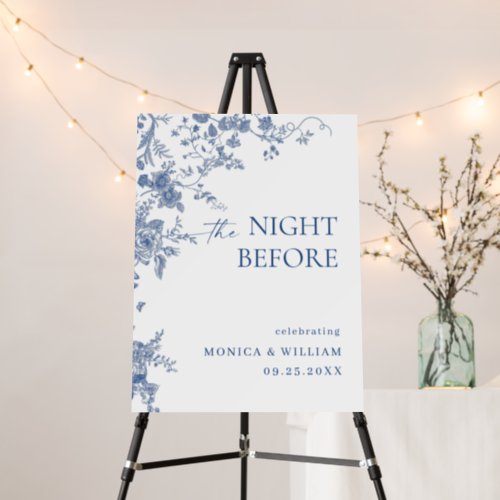 Elegant Blue French Garden Rehearsal Dinner Foam Board