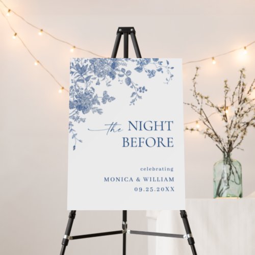 Elegant Blue French Garden Rehearsal Dinner Foam Board