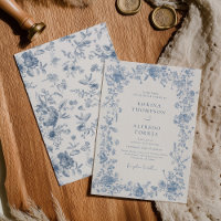 Elegant Blue French Toile Chinoiserie Wedding