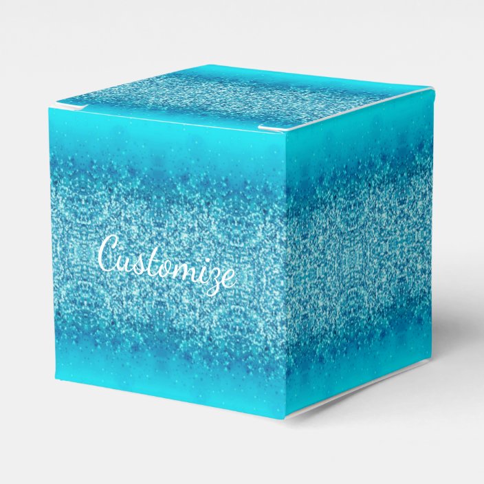 Elegant Blue Frost Sparkle Cube Favor Box | Zazzle.com