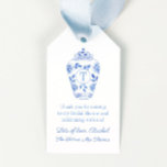 Elegant Blue Future Mrs Monogram Bridal Shower Gift Tags<br><div class="desc">Blue And White Ginger Jar with space for a single letter monogram (for a bridal shower this would normally be the new surname of the couple). Elements handpainted by me in watercolor. The reverse side has a "Greek Key" pattern backer. You can change the contrast color on the reverse (shown...</div>
