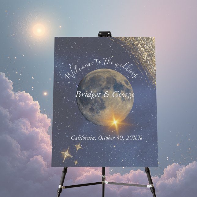 elegant blue galaxy celestial sky wedding  foam board (Creator Uploaded)