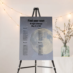 elegant blue galaxy celestial sky wedding foam board